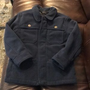 Navy blue fleece coat lands end kids medium
